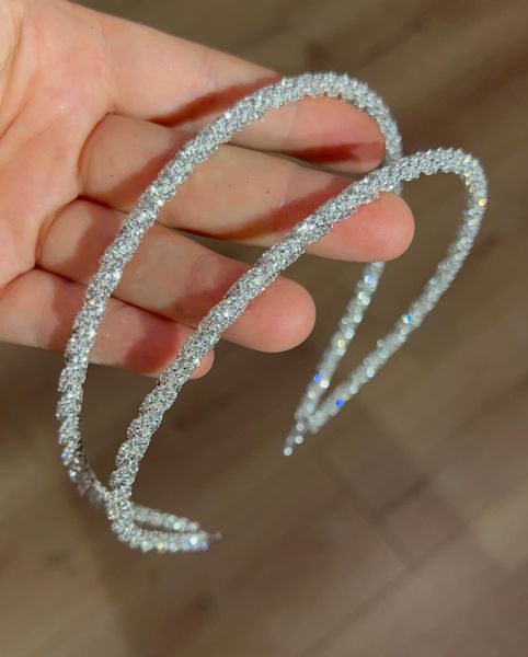 GÜMÜŞ RENK SARMAL ÇİFT SIRA TAÇ