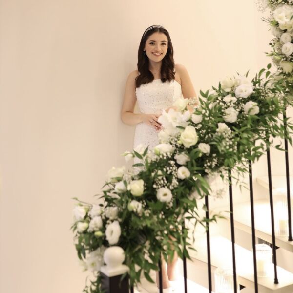 ZİRKON TAŞLI İNCİLİ ÇİFT SIRA TAÇ