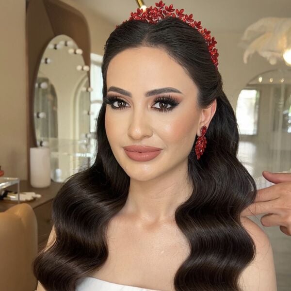 KIRMIZI GELİN TACI / KÜPE