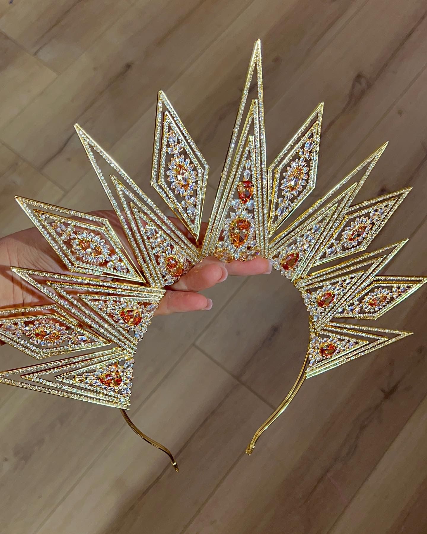 Gold Zirkon Taşlı Kına Tacı