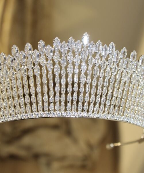 Zirkon Taşlı Markiz Gelin Tacı