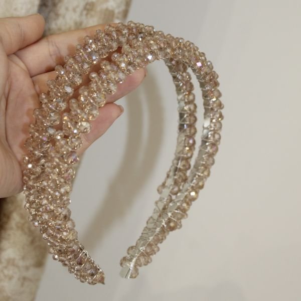 PUDRA KRİSTALLİ ÇİFT SIRA TAç