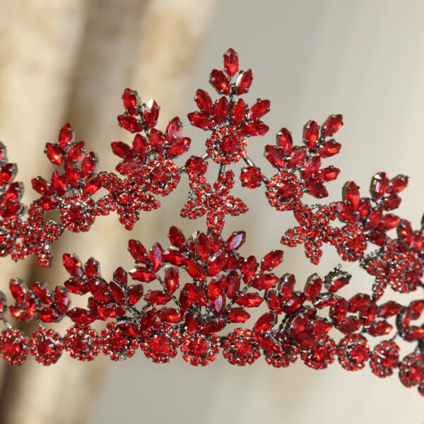 FLOWER KIRMIZI GELİN TACI