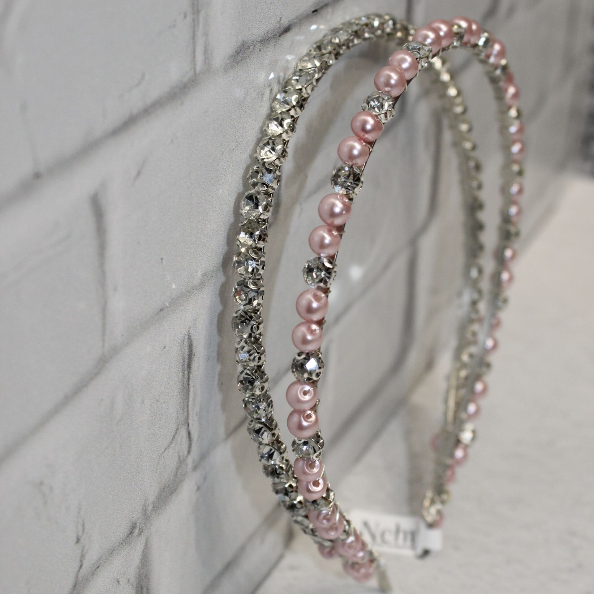 PEMBE İNCİLİ ÇİFT SIRA TAÇ