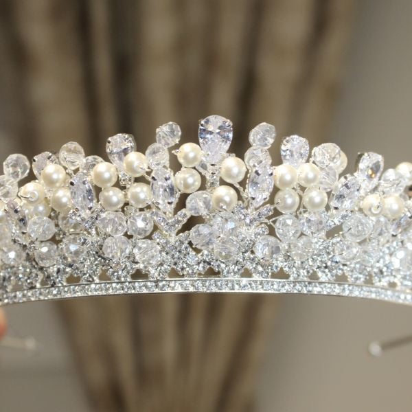 ZİRKON İNCİLİ GELİN TACI