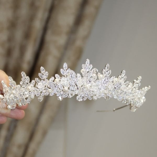 T-3682 ZİRKON İNCİLİ GELİN TACI