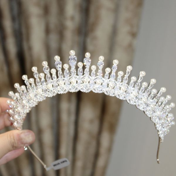 T-3747 ZİRKON İNCİLİ GELİN TACI