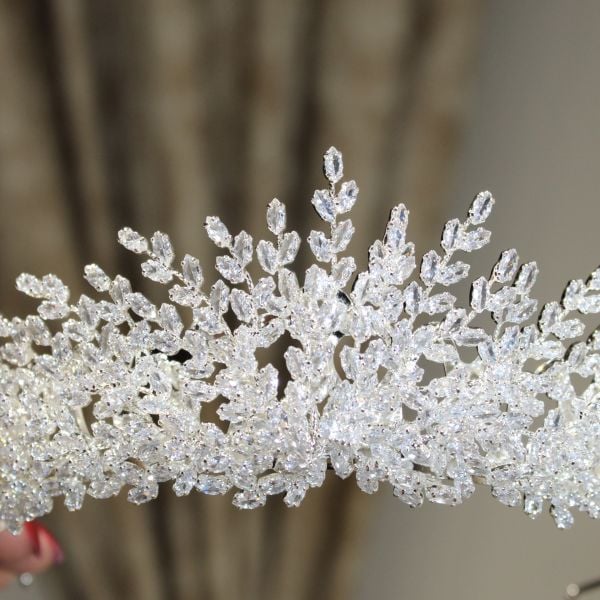 ANASTASİA ORTA BOY ZİRKON GELİN TACI