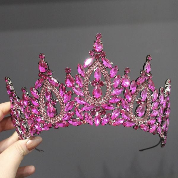 N-1062 FUŞYA PEMBE GELİN TACI