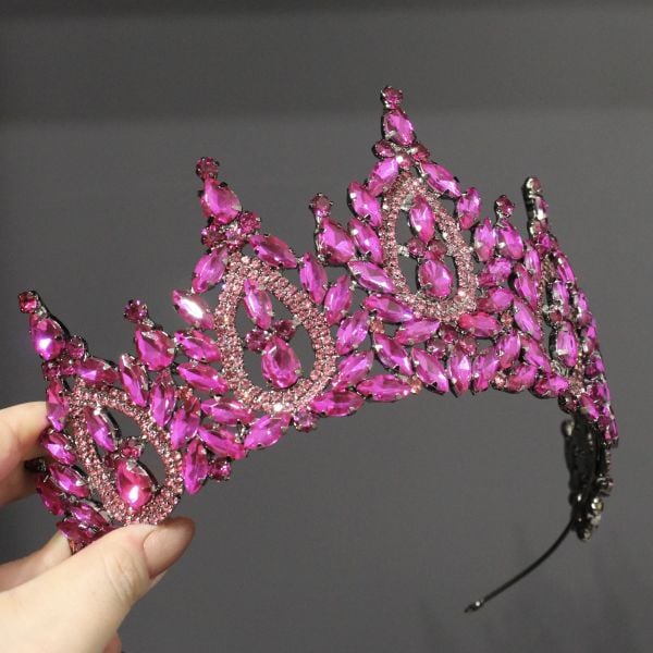 N-1062 FUŞYA PEMBE GELİN TACI