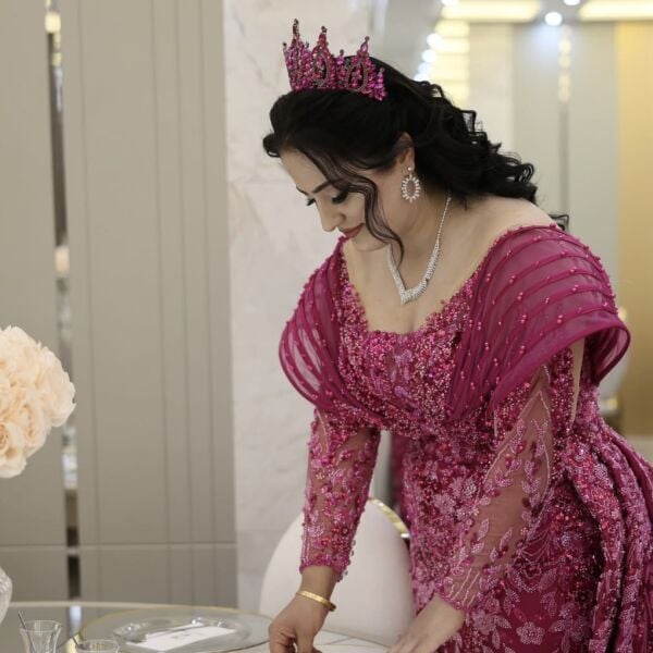 N-1062 FUŞYA PEMBE GELİN TACI